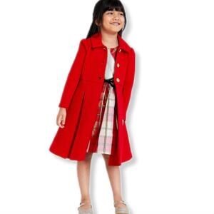 Girls Bonnie Jean Red Overcoat Jacket Sz 3T Holiday Valentines Photo Shoot